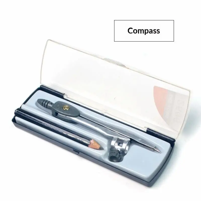 Durable Metal Compass Set Locking Precision Drawing Tool Fits 0.39 Inch Pens for Students DIY Art Projects