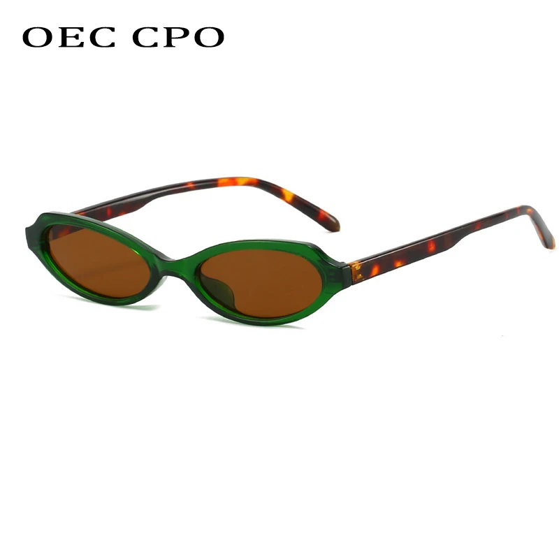 

OEC CPO Vintage Small Cat Eye Sunglasses Women Luxury Brand Designer Lady's Fashion Leopard Sun Glasses Men Shades UV400 Eyewear
