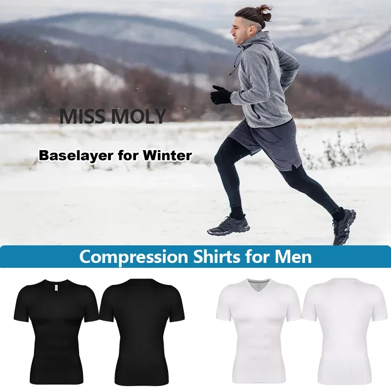 Camisa de compressão manga curta para homens Ginásio Fitness, Body Shaper, T-Shirt Sport Running, Tops Rashgard, T Secagem Rápida, Shapewear Masculino