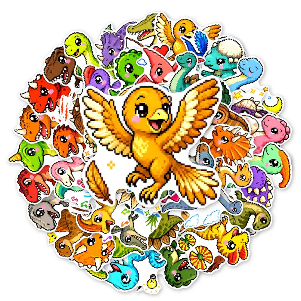10/30/50pcs Colorful Dinosaur Graffiti Stickers for Laptop Phone Case Skateboard Cool Animal Decals Toys Reward Sticker Packs