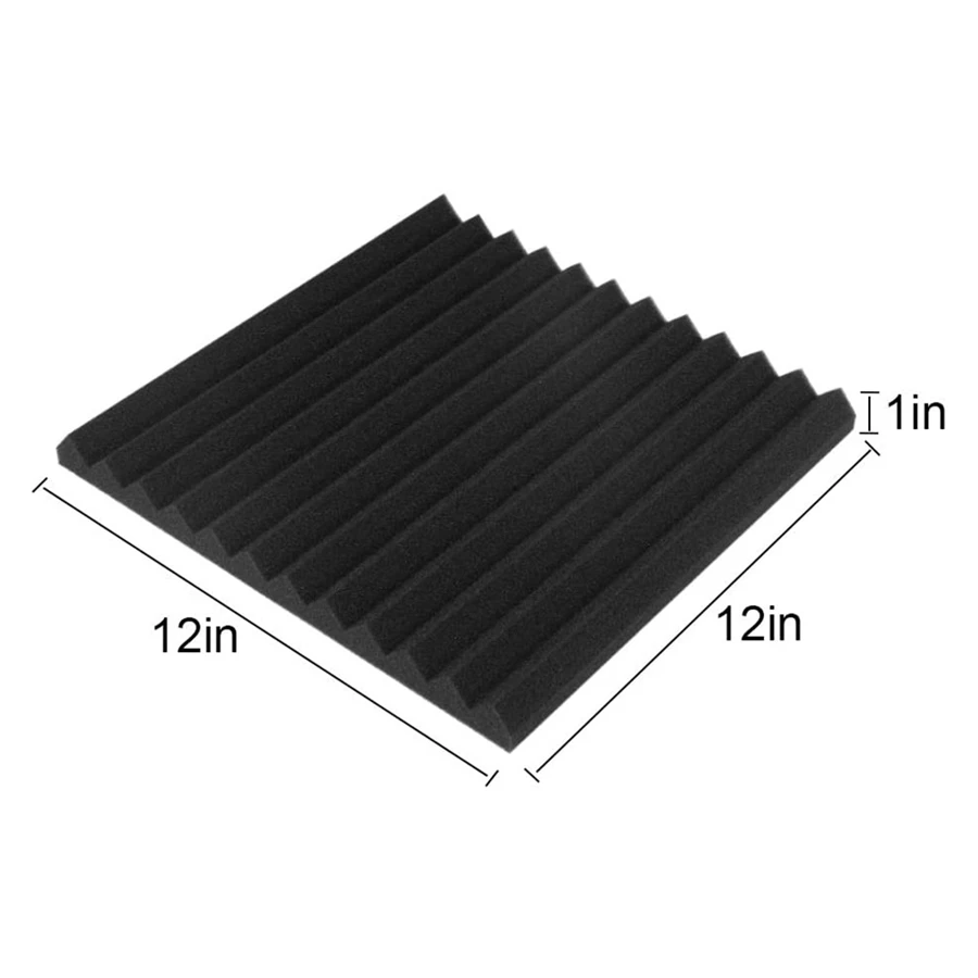 48 Pcs Sound Insulation Board Acoustic Panel Studio Foam Wedge Fireproof Soundproof Cushion Wall Board2.5 x 30 x 30cm