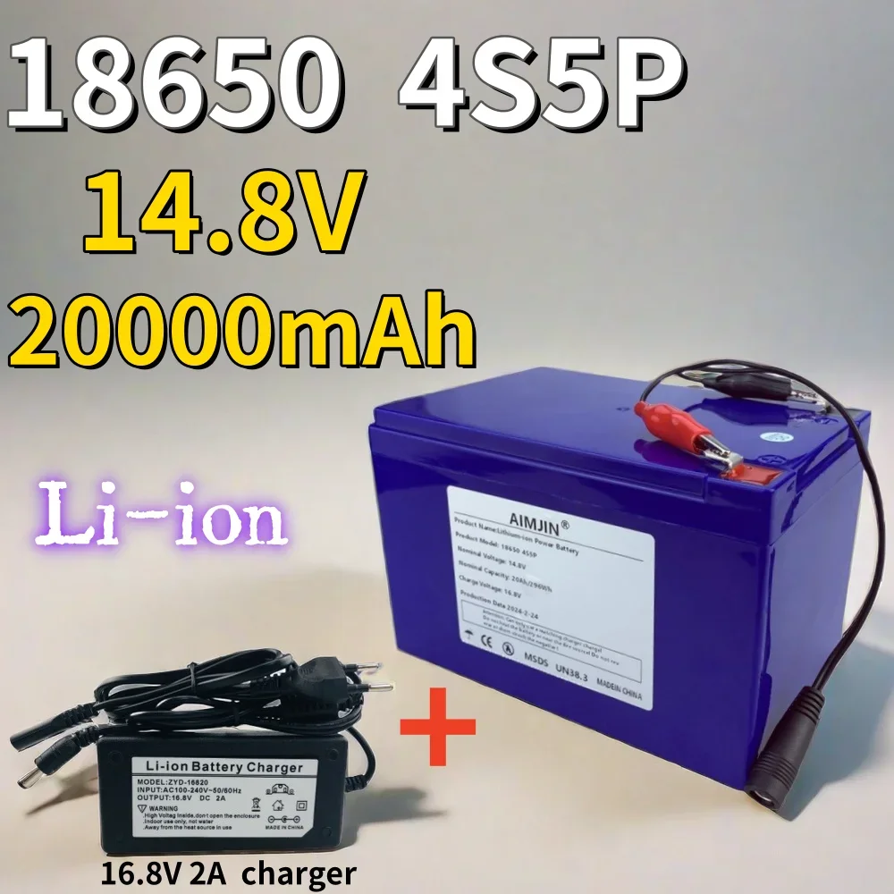 

4S5P 20Ah 296Wh li-ion battery, suitable for 14.8V 16.8V equipment, high-power li-ion inverter, solar energy for tourist vehicle