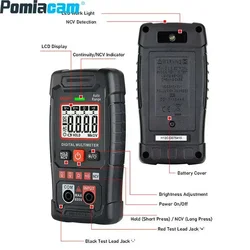 AN109 High-Precision Digital Multimeter – 2000 Counts True RMS, NCV Detection, and EBTN Display for Electrician Repair Tools