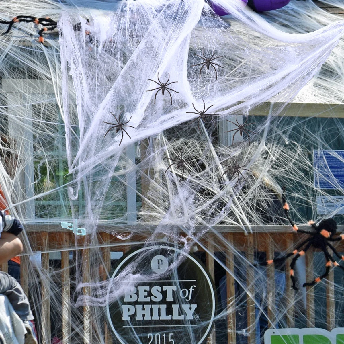 

1Set Realistic Halloween Spider Web Decorations Creepy Simulation Spiders Indoor Outdoor Party Supplies Halloween Decoration