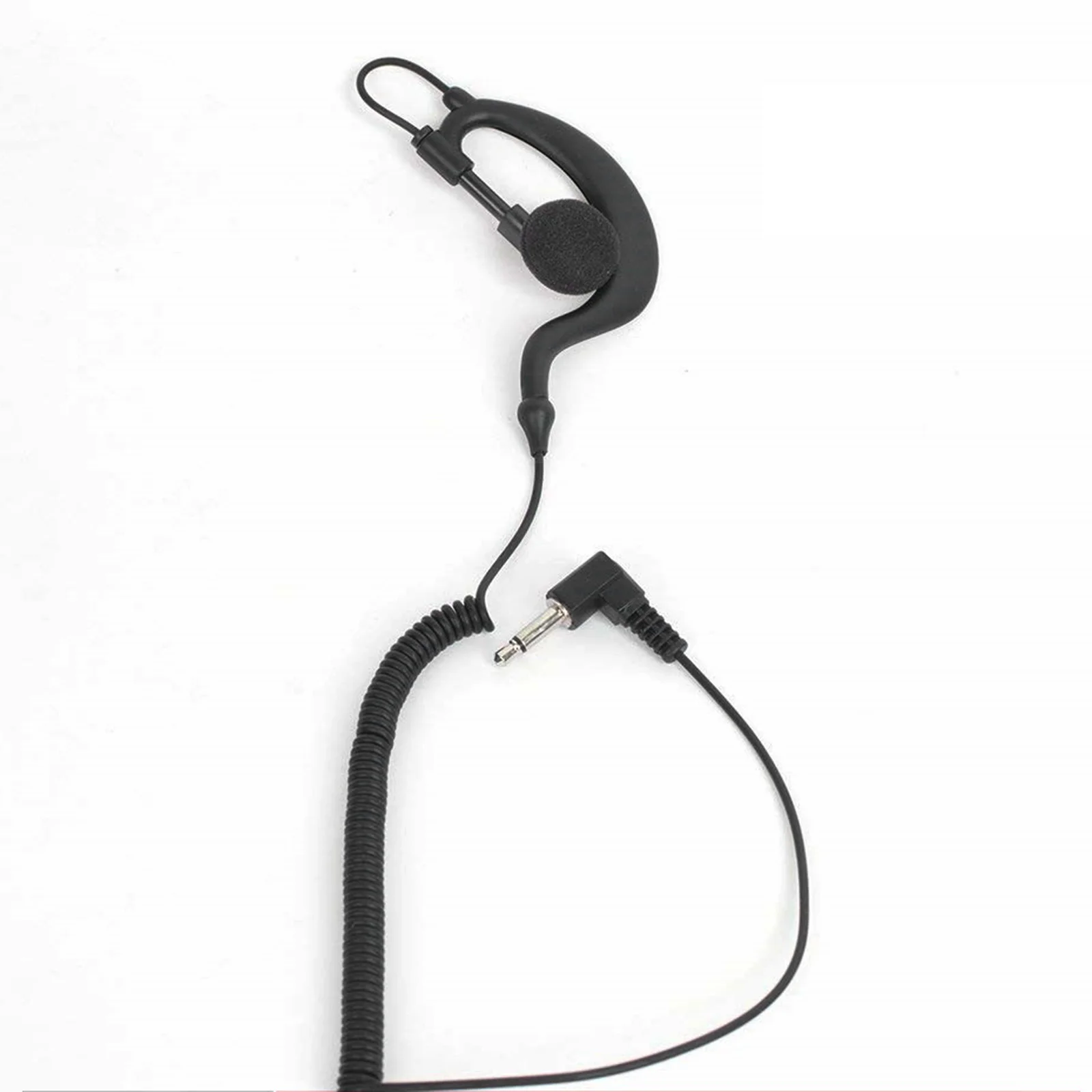 3.5mm Ear Hook Headset for Walkie Talkie Single Ear Radio Earpiece with Clip Single Earphone with Coiled Cable