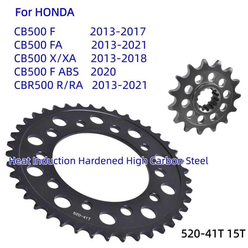520 15T 39T 41T Coroa e Pinhão Dianteiro e Traseiro para Honda CB500 CB 500F 500X 500FA 500XA 500 FA X XA F ABS CBR500 R CBR 500R 500RA