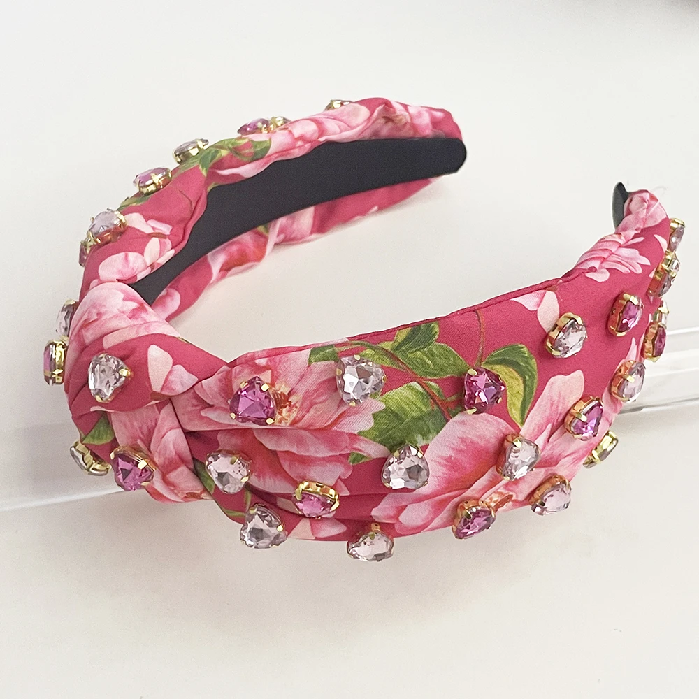 Valentine\'s Day Love Rhinestone Flower Knot Hairband Headband Adult Hair Accessories Hair Jewley