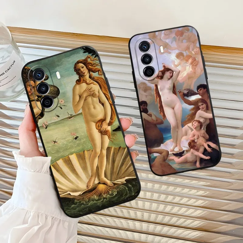 Art Painting The-Birth-Of-Venus Phone Case For Huawei P30Pro P50 P40 P20 P10 P9 Pro Plus P8 P7 Psmart Z Nova 8 8I 8PRO 8SE Cover