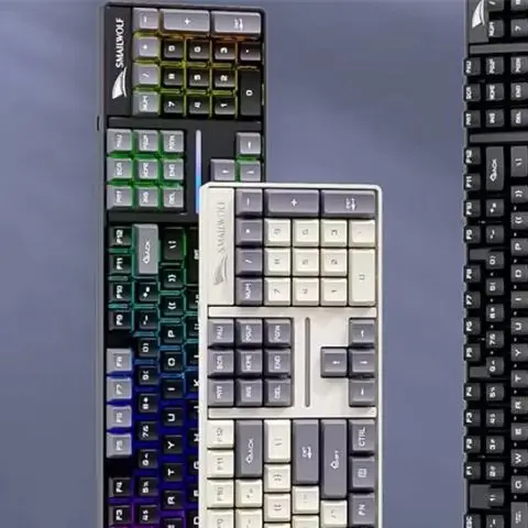 

Механическая клавиатура Smailwolf SK18 104, светящиеся зеленые переключатели, совместимая с настольным ноутбуком и использованием для домашнего офиса