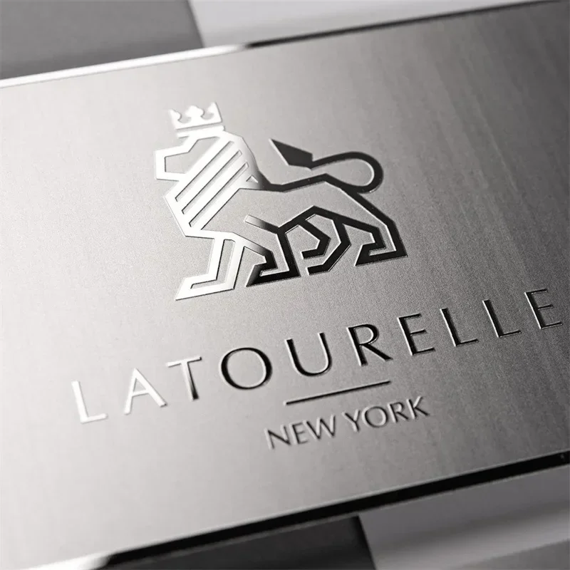 تخصيص الفولاذ المقاوم للصدأ اللون الطبيعي بطاقة الأعمال المعدنية مرآة اللون الطبيعي الراقية شعار بطاقة الأعمال