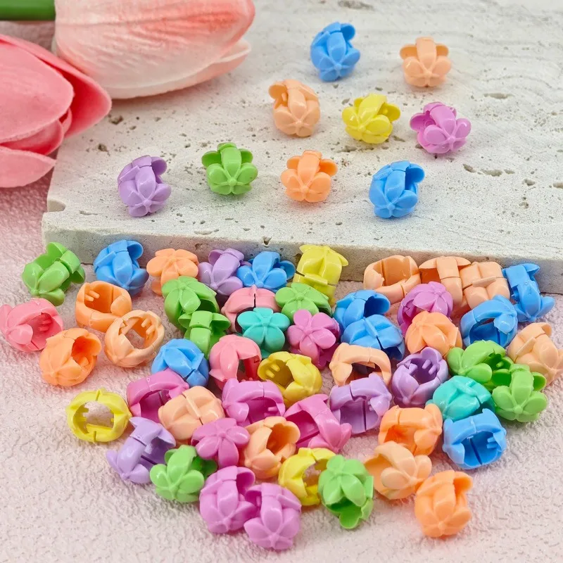 60pcs Hair Braids Beads Headwear Cute Candy Colors Plastic summer  Hair Claw Clips  Hair Accessories Loc Hair Jewelry for Braids