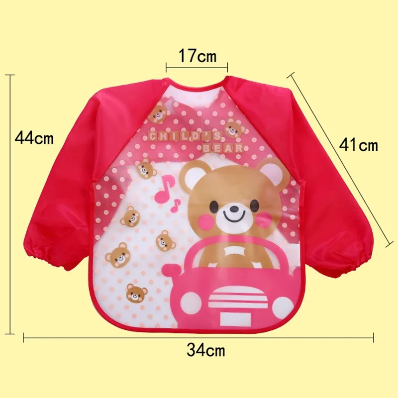 Cartoon Baby Boy Bibs Cute Animals Waterproof Long Sleeve Feeding Bib Girl Kids Burp Cloth Full Sleeve Child Apron Smock