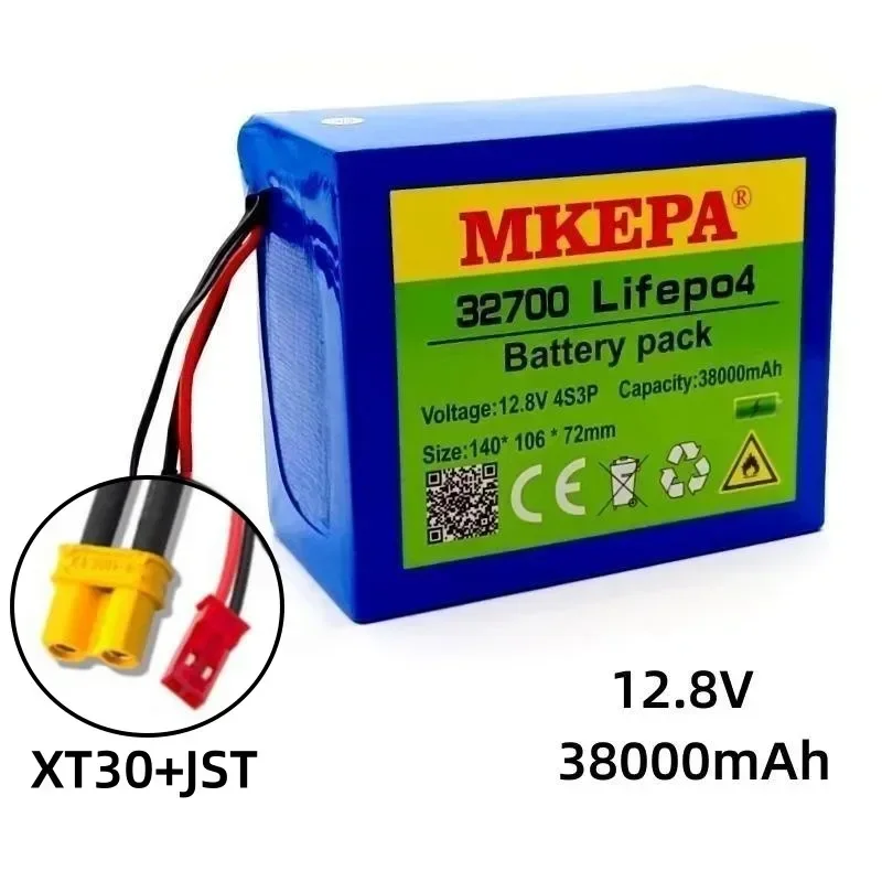 Bateria Lifepo4 incorporada, BMS equilibrado para barco elétrico, fonte de alimentação ininterrupta 32700 12V 38000mAh, 4S3P 40A