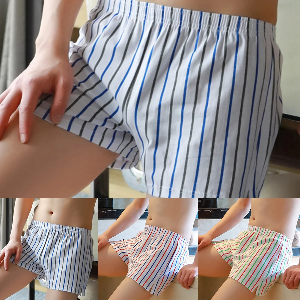 Mens Sexy Underwear Stripe Briefs Sexy Low Rise Trunks U Convex Pouch Shortsshorts Breathables And Underpants