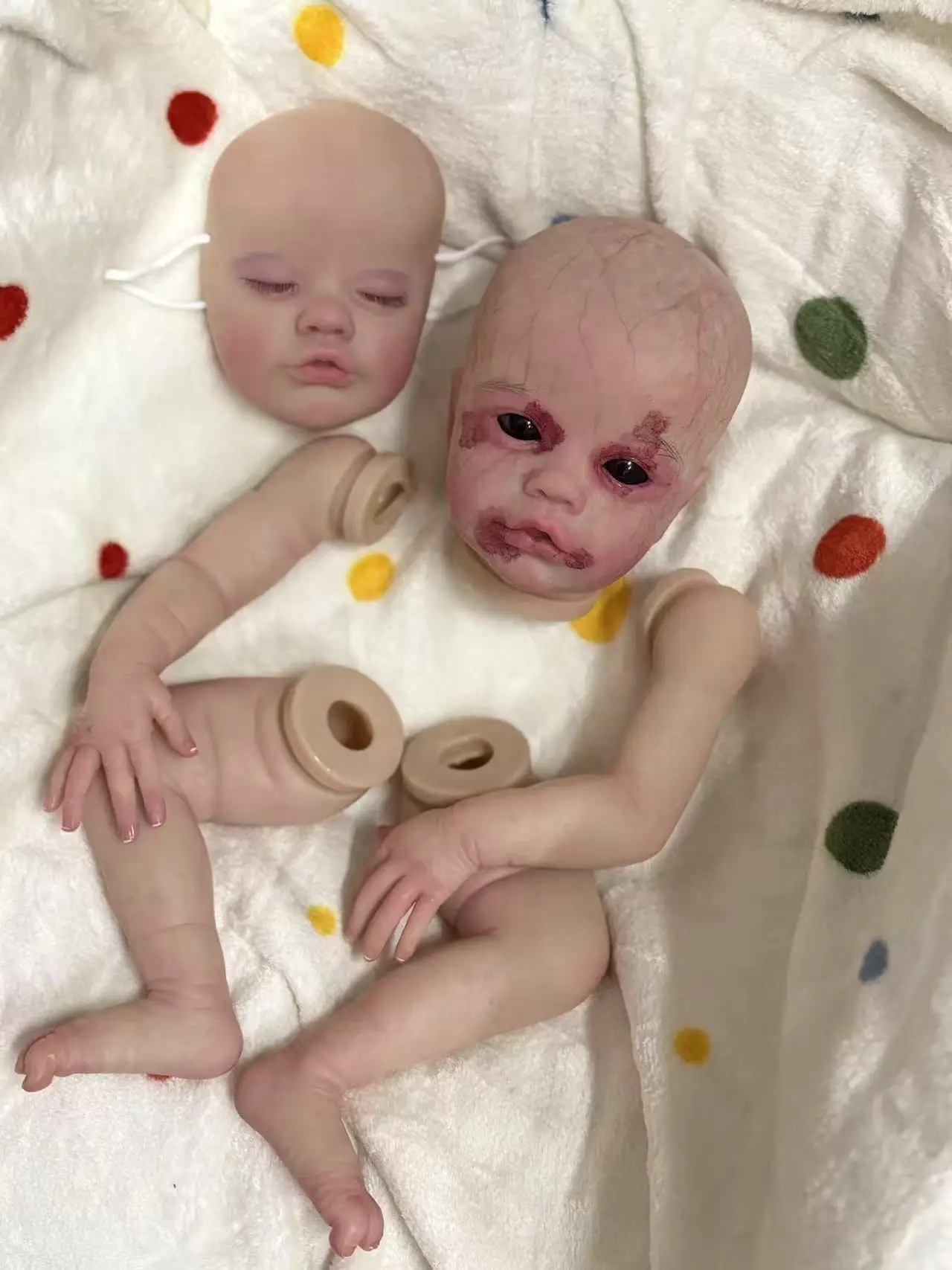 

FBBD индивидуальная ограниченная поставка 19 дюймов Reborn Baby Primrose Awake с маской Asleep, версия Monster, окрашенный комплект, подарок на Хэллоуин