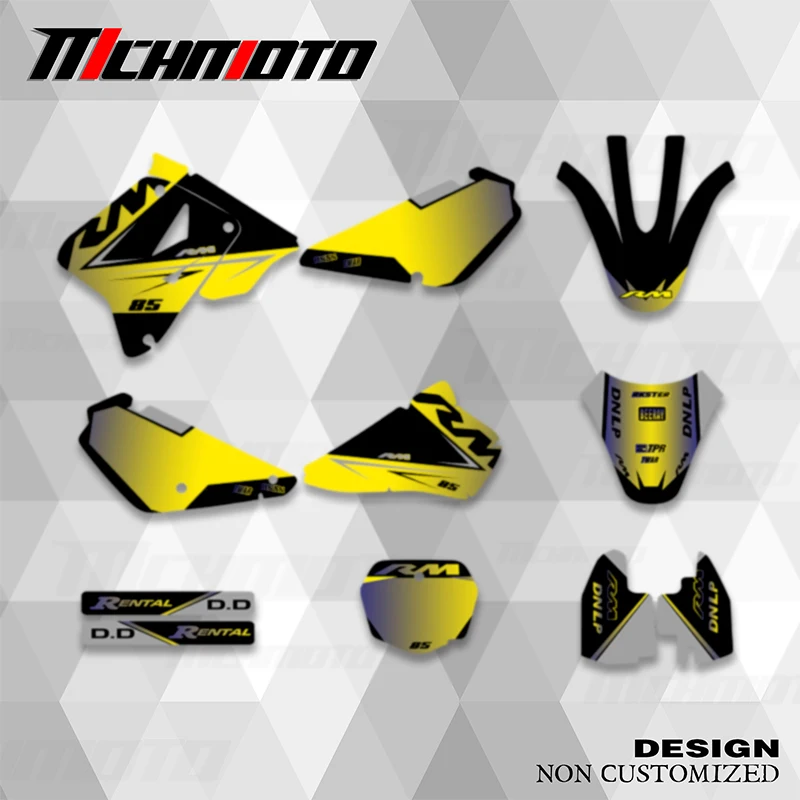 MCHMFG Full Graphics Backgrounds Decals Stickers Kits For SUZUKI RMZ85 RM 85 2001-2018 Number Name Custom