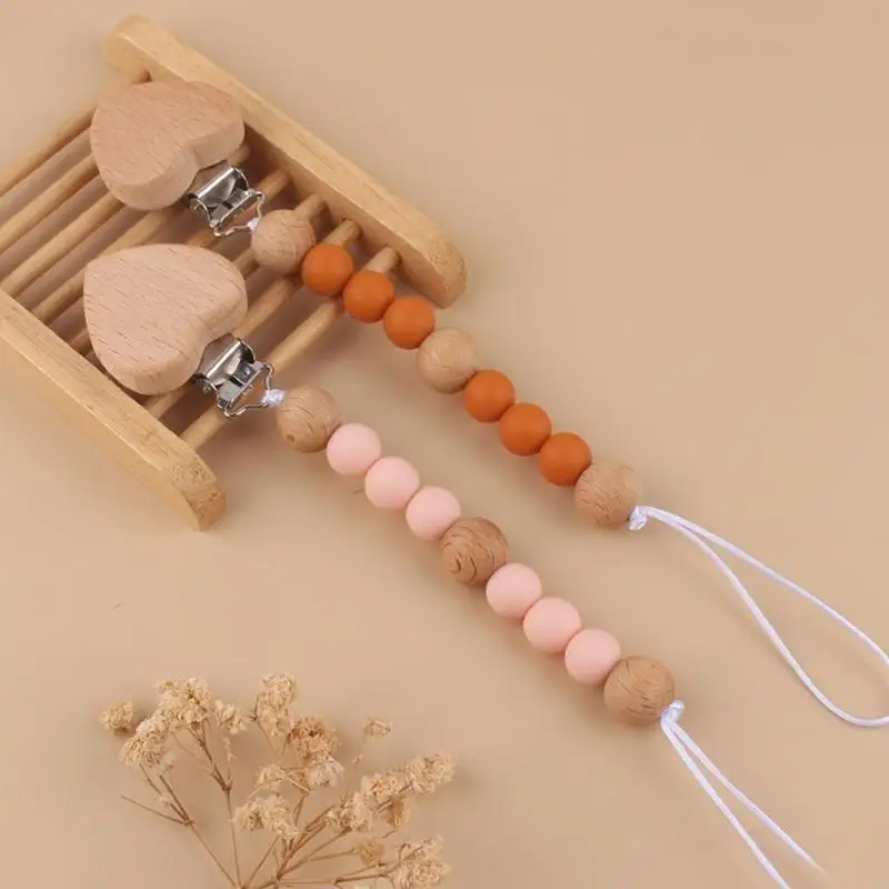 

Baby Pacifier Chain Silicone Bead Pacifier Holders Baby Infant Toddlers Teether Toy Pacifier Strap with Teething Beads L8RB