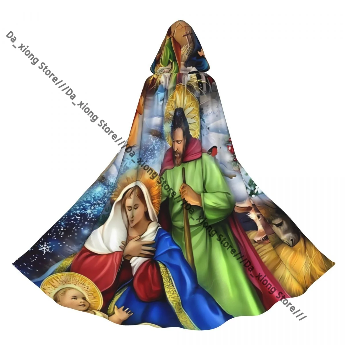 Witch Long Hooded Robe Our Lady Of Guadalupe Virgin Mary Halloween Cloak Cosplay Costumes for Adult