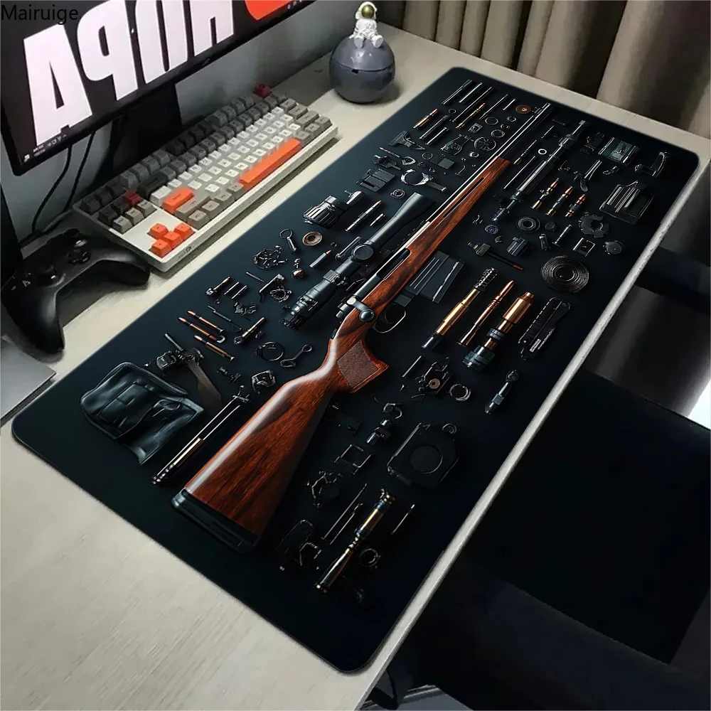 CIFbuy Oval Tactical Gun Large Mouse Pad Precision Gaming Desk Mat Anti-Slip Rubber Bottom Washable Surface Office Computer Pad