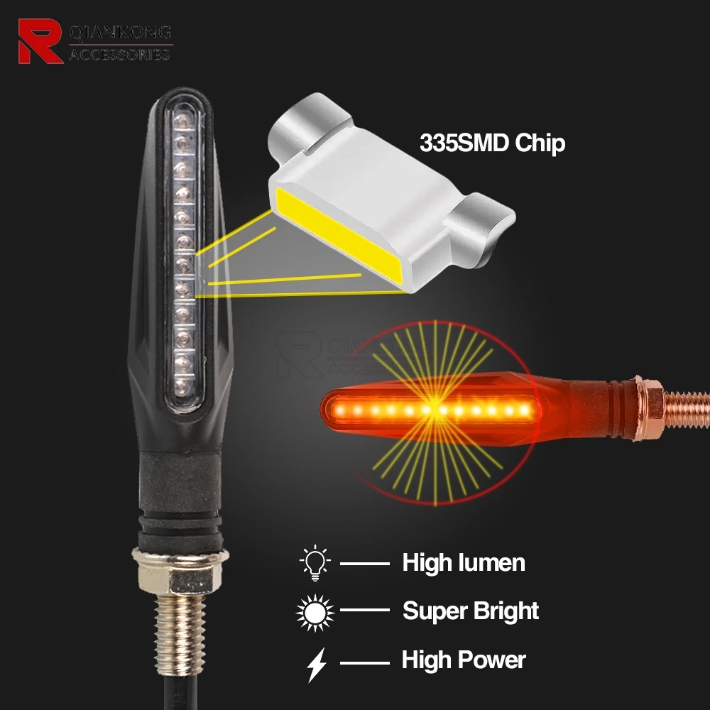 Motorcycle Flashing 12 LED lights waterproof Turn Signal Light For YAMAHA YZF-R1M YZF R1 R9 R7 R3 MT10SP MT10 MT09SP MT 09 07 03