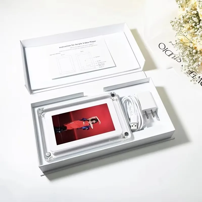 Transparent Acrylic Digital Photo Frame 8GB 5/7/10.1 Inch IPS LCD Video Playback for Home Office Decor Gift Display