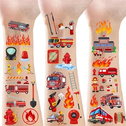 Firefighter Tattoos Fake Tattoo Waterproof Fireman Kid Fire Education Theme Party Birthday Decor Favor Gift Keychain Sam Bracele