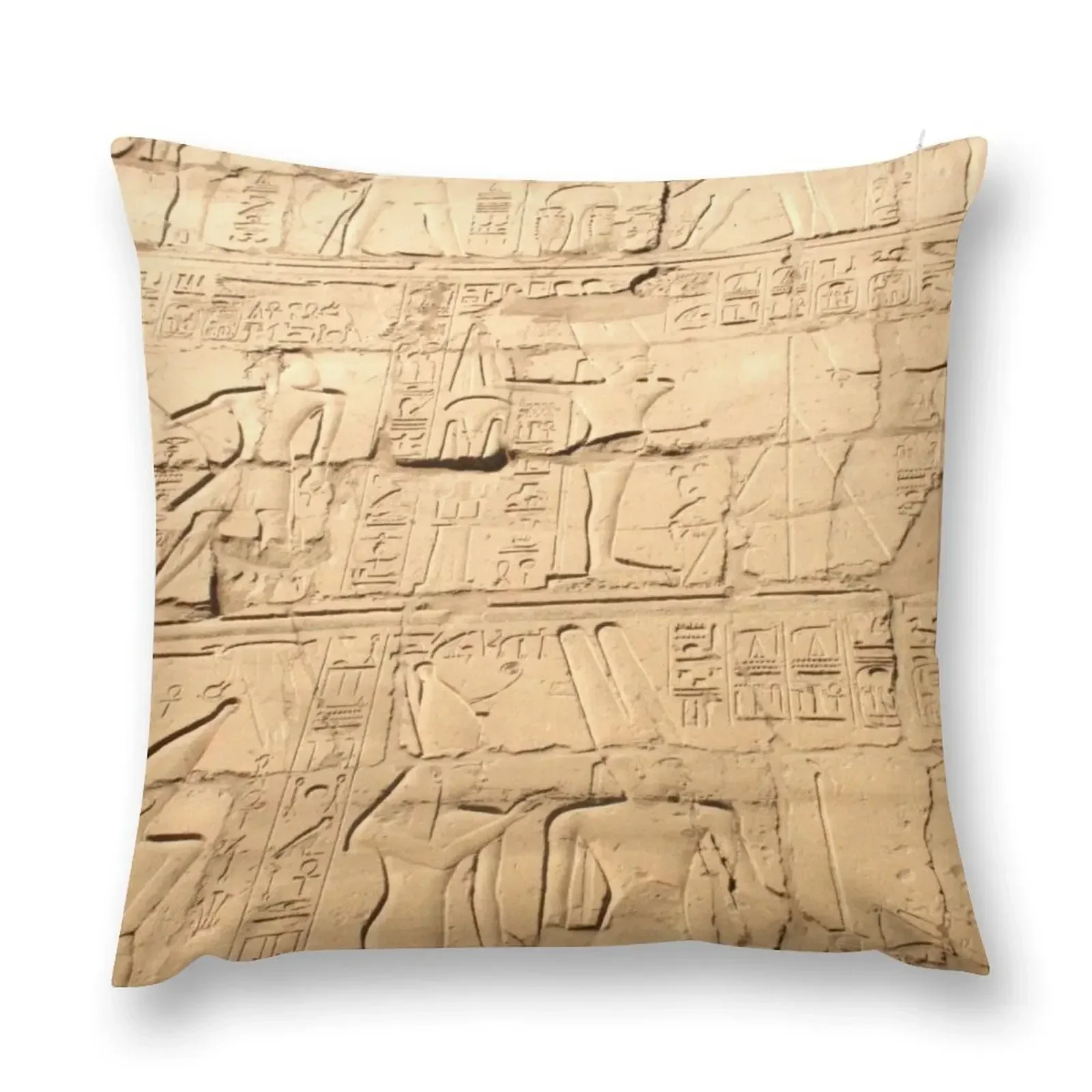 

Karnak Temple Luxor Egypt Wall of Hieroglyphics Throw Pillow Elastic Cover For Sofa home decor items pillow