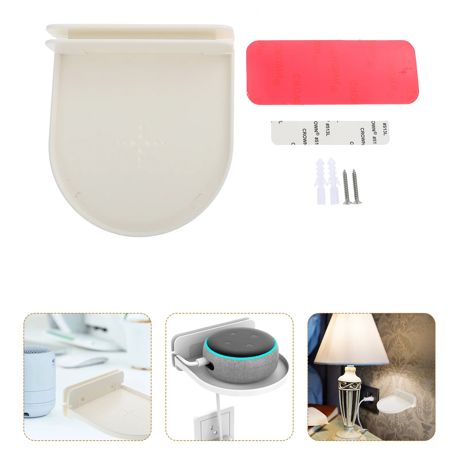 

White Speaker Rack Stand Universal Wall Mount Plastic Holder Compatible WiFi Router Speaker Stand Charging Station Organize