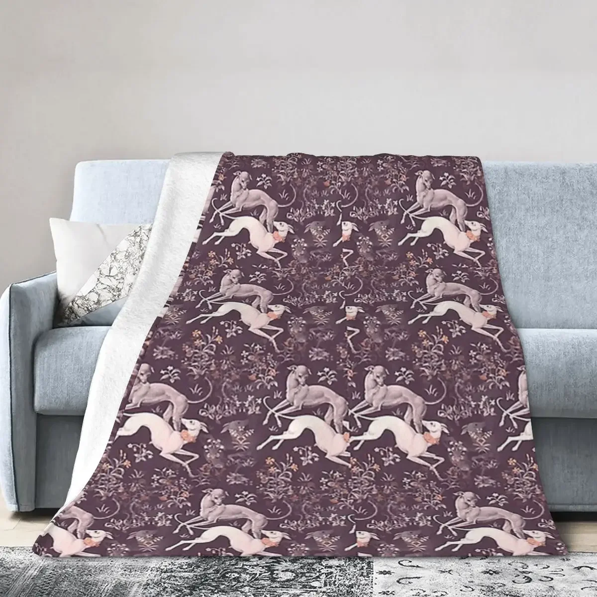 A Greyhound Tapestry Blanket Soft Warm Flannel Throw Blanket Bedspread for Bed Living room Picnic Travel Home Sofa