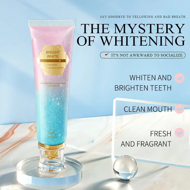 Brightening Toothpaste Niacinamide Whiten Teeth Remove Stains Fresh Peppermint Fragrance Clean Oral Care Bad Breath