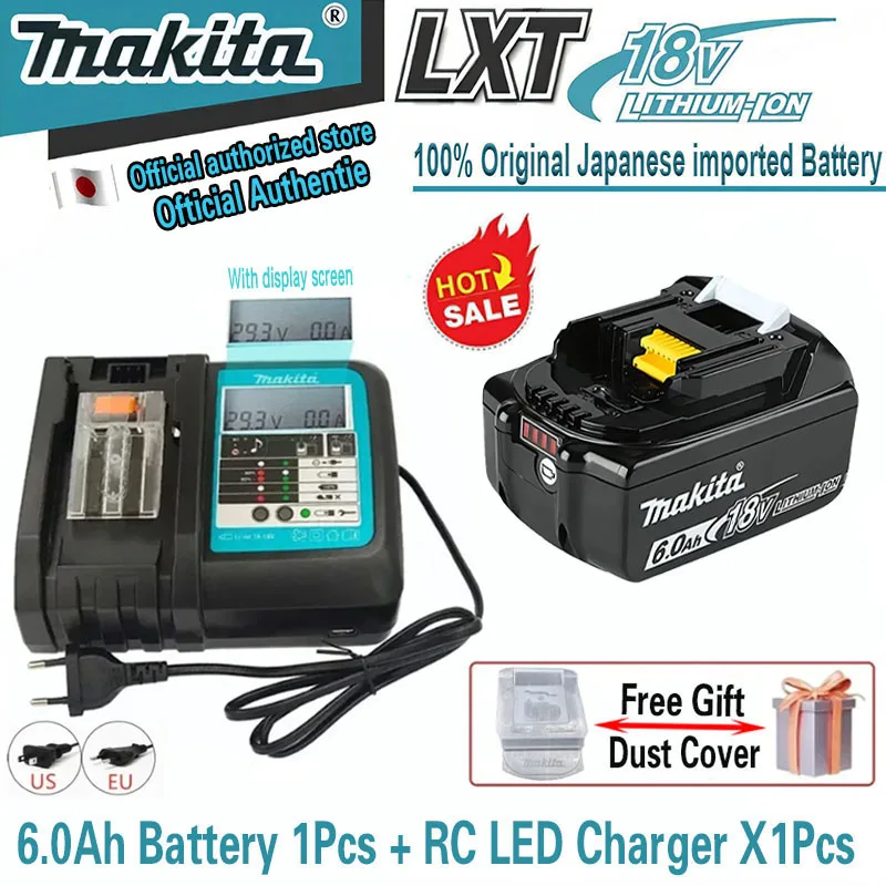 

100% 6.0Ah original Makita 18V Rechargeable Battery ,For Makita BL1830 BL1830B BL1840 BL1840B BL1850 BL1850B Power Tools Battery