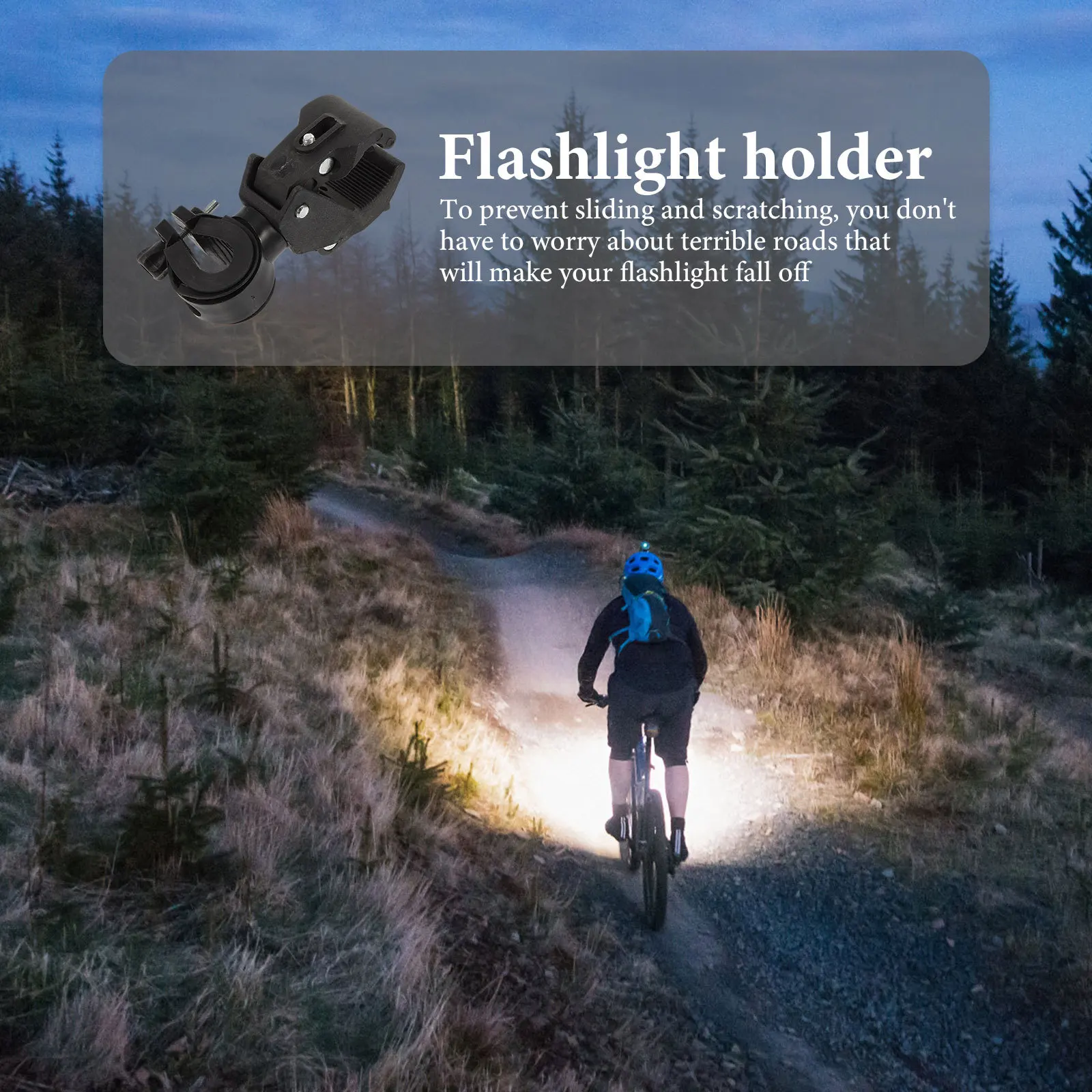 

2pcs Bike Flashlight Holder Universal Plastic Mount 360° Rotatable Bracket For Handlebar Torch Light Compatible With Most Bikes