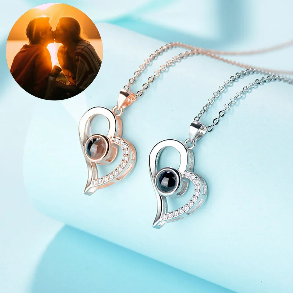 Collier de projection photo personnalisé pour femme, bijoux à la mode, collier romantique de mariage, un cadeau pour votre amoureux, nouveau, savoir chaud