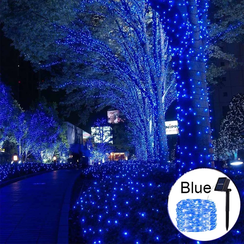 aiopp Outdoor LED Solar Fee Lichterketten Wasserdicht Garten Dekoration Girlande 8 Modi Kupfer Draht Licht Für Straße Terrasse Weihnachten 5