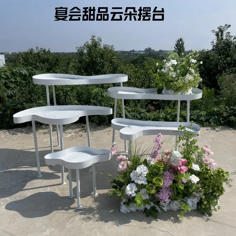 New wedding wrought iron cloud dessert table birthday party shopping mall window display dessert table wedding decoration props