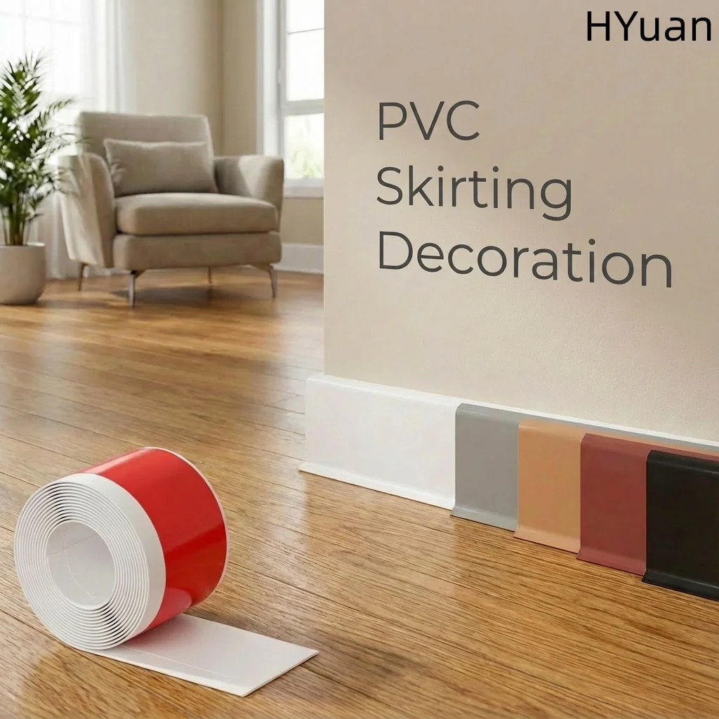 HYuan 1PC 2m/78.74inch Flexible Baseboard Molding Trim,Self-Adhesive Vinyl Wall Base, Peel and Stick Cove Base, Rubber Wall Base