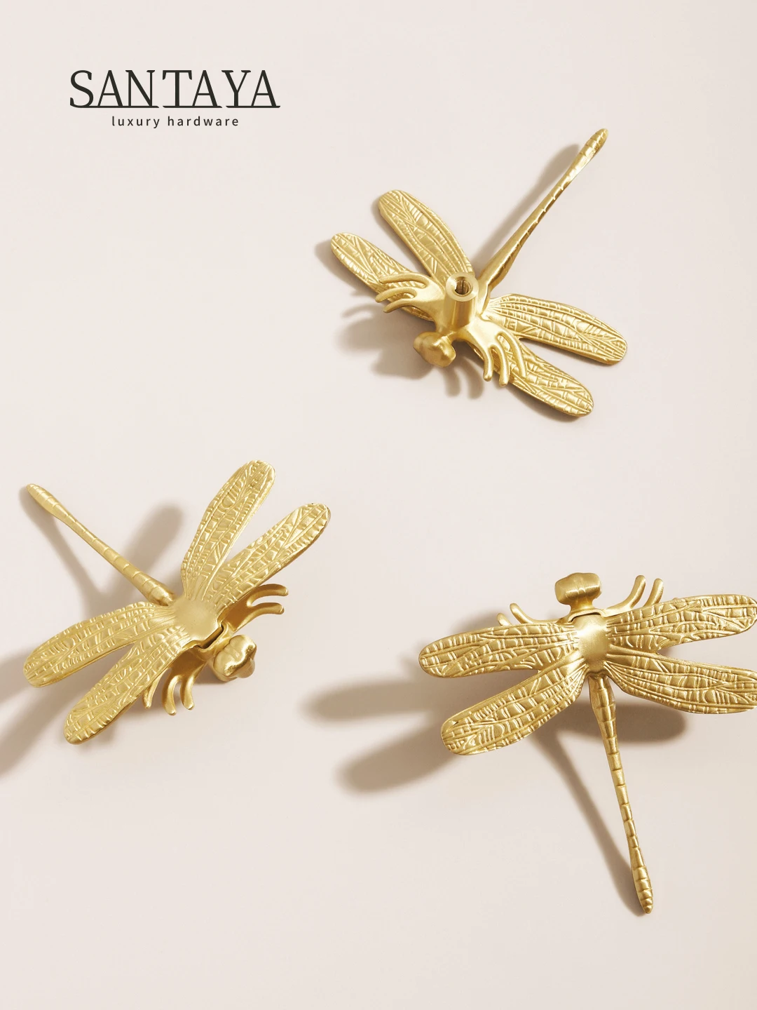 

Brass Dragonfly Furniture Handle Children's Room Bedroom Wardrobe Drawer Handles Kitchen Cabinet Dresser Single Hole Gold Knobs