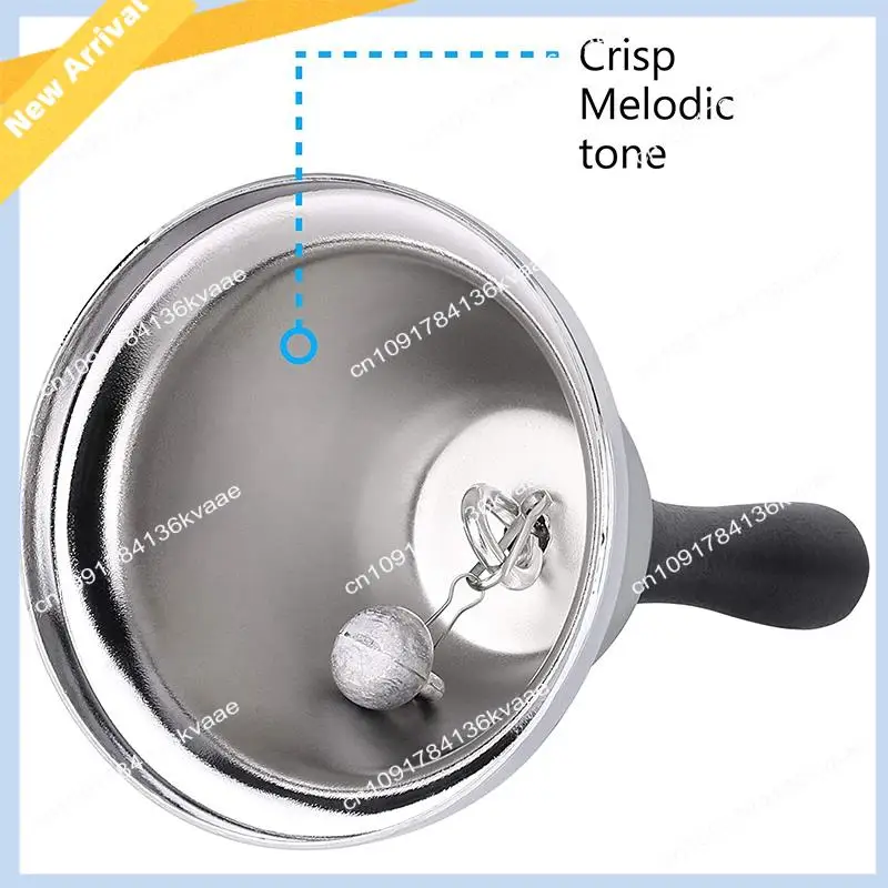 M01K Loud Hand Bell, 2 Pack Silver Steel Hand Bells Dinner Bells For Inside Classroom Bell, For Food Line, Alarm, Ringing