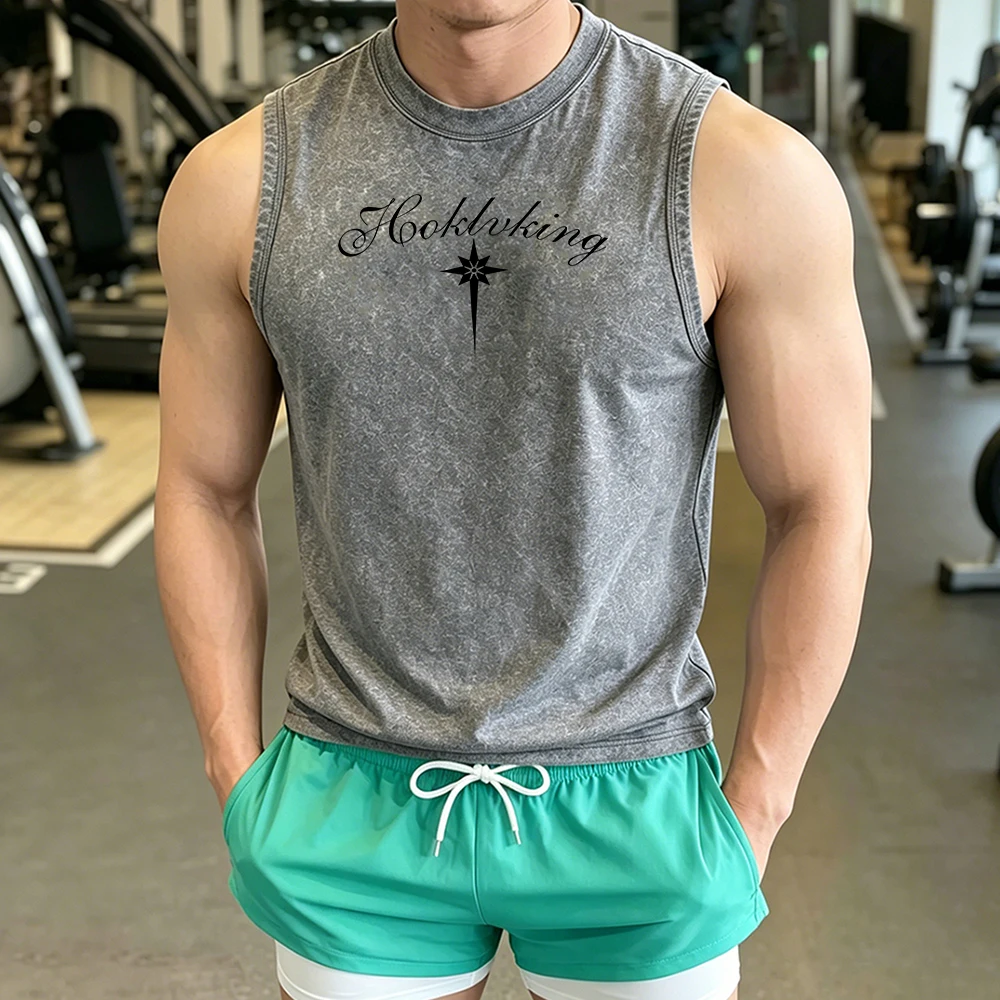 Men Washed Sleeveless Tank Top - Summer Short Set ulasan dan harga