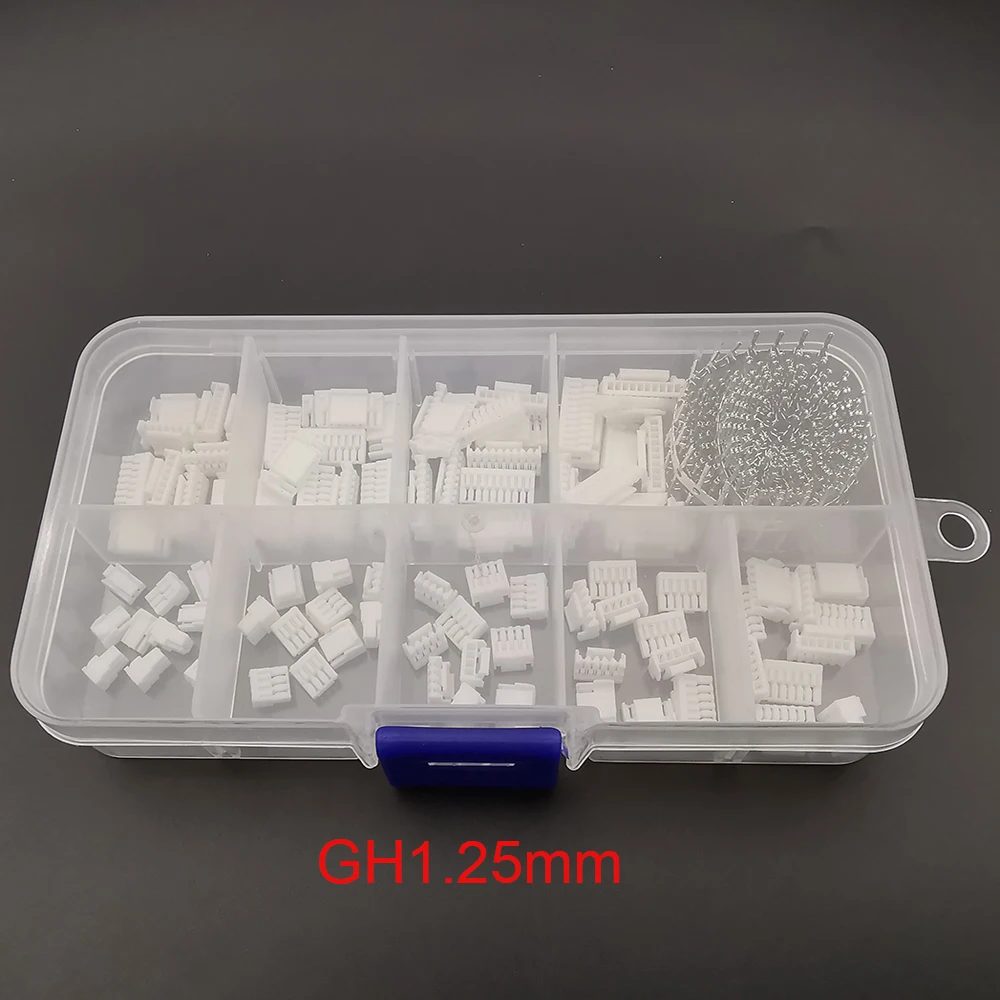 540 قطعة/صندوق GH1.25 2Pin-10Pins 1.25 مللي متر الملعب محطة أطقم الإسكان مصلحة الارصاد الجوية دبوس رأس موصل سلك GH أطقم GH1.25mm موصلات