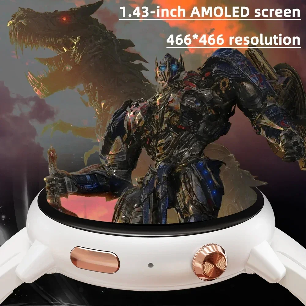 HD Video Clock SOS GPS Heart Rate Smart Watch Men SIM Card Call Round Amoled Screen Smart Watch