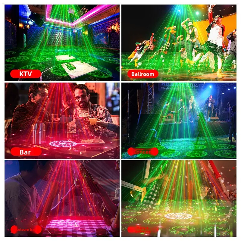 Cylinder party stage ambient light remote control voice activated mini laser light