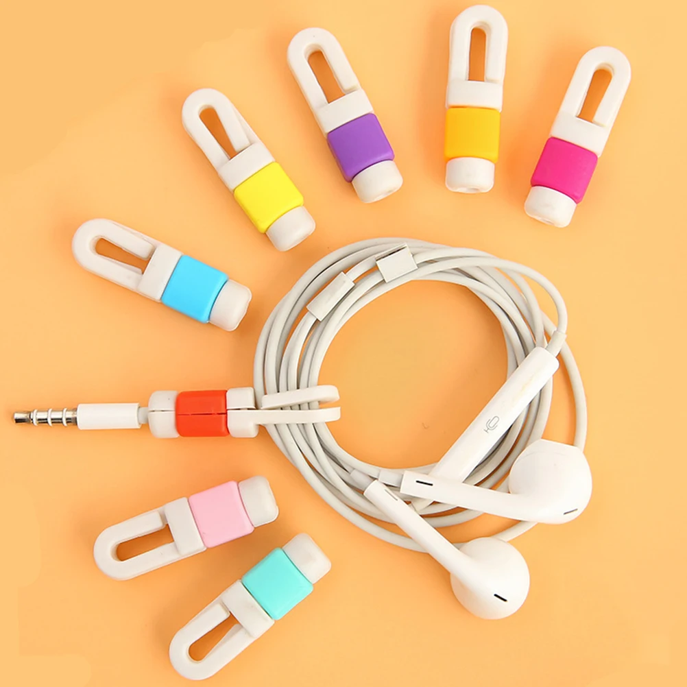 

8 Pcs Data Cable Protective Sleeve Line Protection Hub Earbuds Strap Organizer Tangle-free Wire Number