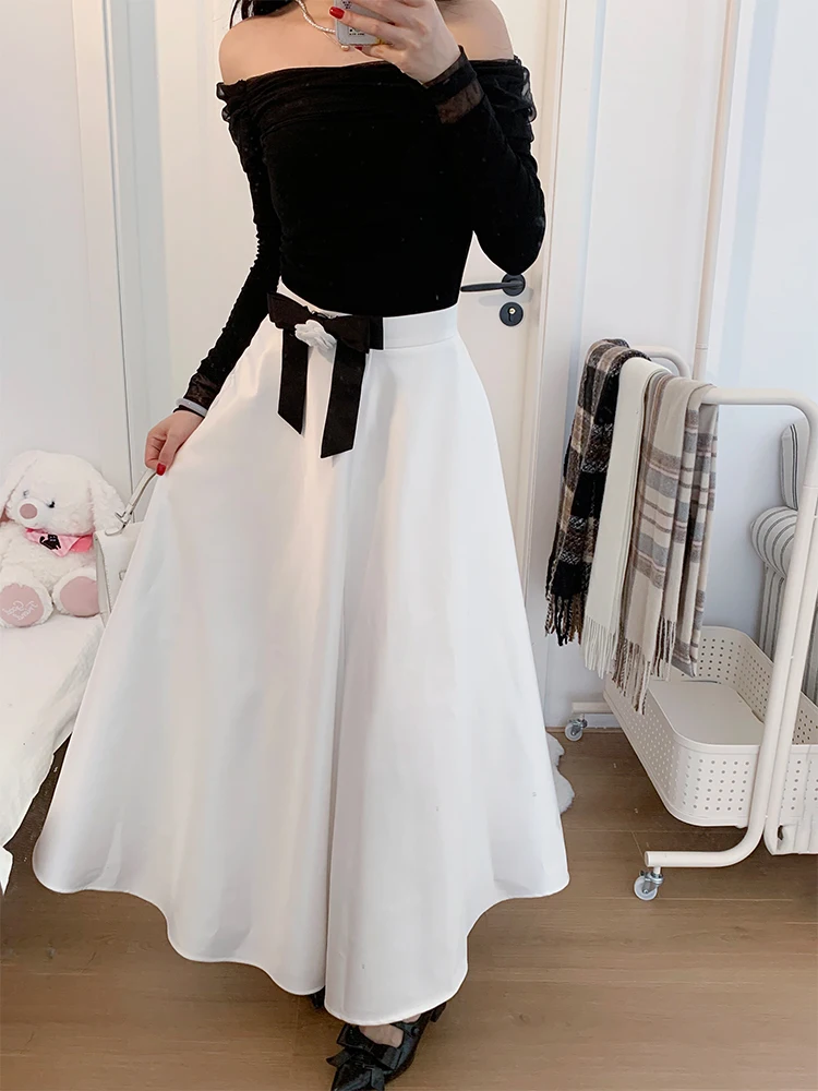 Top monospalla lavorato a maglia da donna e gonna a vita alta Set casual invernale Faion Gentle Sle Regular Lunghezza Sve