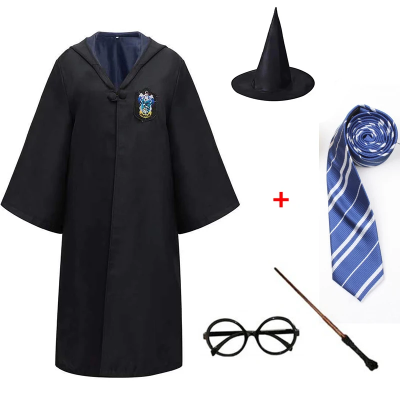 Adult Children Harris Cloak Cosplay Costume Kids Girl Slytherin Costumes Halloween Magic School Men Women Wizardry Cape Scarf