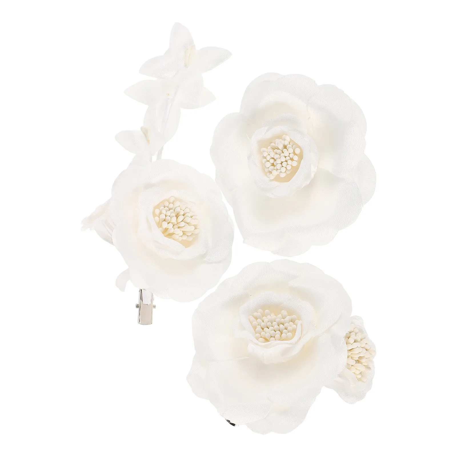 

Набор из 3 предметов: изысканные цветочные заколки и зажимы для волос для свадебных причесок, элегантные украшения для причесок-пучков