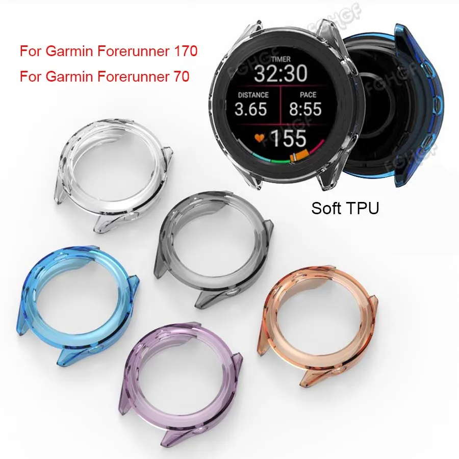 TPU Protective Case Cover For Garmin Forerunner 70 170 Protector AntiScratch Transaprent Watch Frame Bumper Shell Case Accessory
