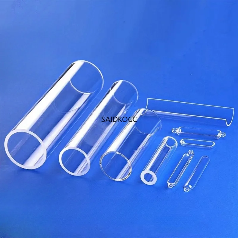 SAIDKOCC Quartz Glass Tube Size Diameter Transparent Quartz Glass Tube High Temperature Thick Wall Heating tube