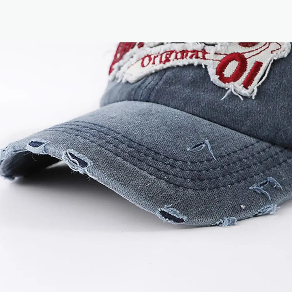 Cómoda gorra de béisbol con bordado de 01 letras, lengua de pato ajustable, gorra informal con visera, sombrero protector solar para la cara más pequeña para adolescentes