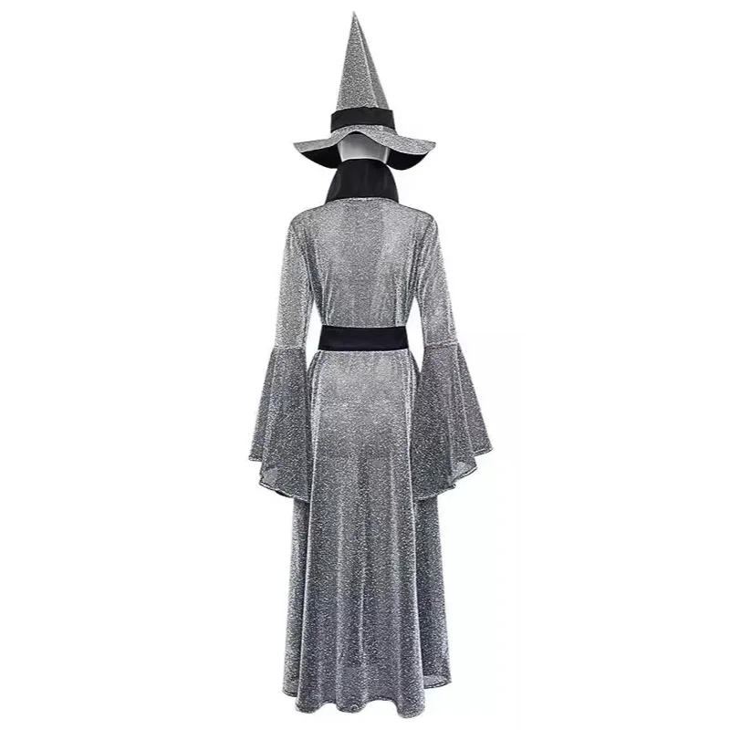 2024 Halloween Witch Cosplay Dress And Hat Medieval The Sorceress Costumes Masquerade Evil Witch Dressing Up